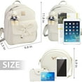 thumbnail image 5 of Backpack for Women, Cute Bowknot Leather Small Backpack 3-Pcs for Ladies, White, 5 of 6