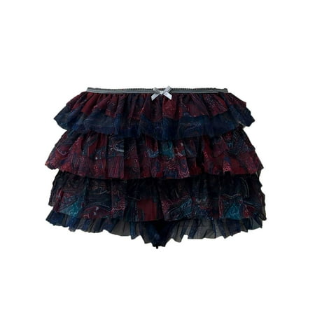 SNOWSONG Womens Lace Trim Ruffle Shorts Lolita Layered Frill Bloomers Fairy Tiered Pumpkin Pants Pajama Bottoms Clearance! 1PC Short Navy S