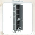 thumbnail image 3 of Costway 63" Tall Bathroom Cabinet with 2 Louvered Doors & Adjustable Shelf, Elevated Legs Gray, 3 of 10
