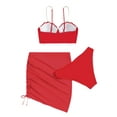 thumbnail image 4 of ESASSALY Women Bikini Set Pearl Bra + Briefs + Drawstring Mini Skirt, 4 of 5