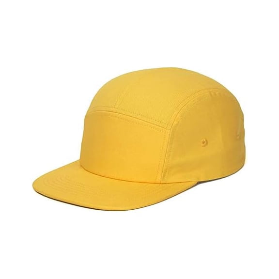 Eryueer 5 Panels Baseball Cap Classic Flat Bill Hat Cotton Short Flat Brim Caps