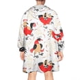 thumbnail image 2 of Wearable Oversized Blanket,White Chicken Folk Pattern Wearable Blanket Hoodie for Adults,Cozy Hooded Blankets with Super Pockets,Super Warm Fuzzy Pullover for Women & Men, 2 of 6