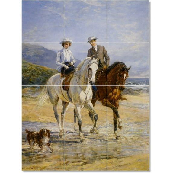 Ceramic Tile Mural-Heywood Hardy Horses Painting 34. 36" w x 48" h using (12) 12 x 12 ceramic tiles