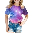 thumbnail image 3 of TZEWGL Chemise Décontractée pour Fille Garçon Manches Courtes Col Rond Fantaisie Impression 3D Haut Pailleté pour Bébé Taille 6-7T, 3 of 3