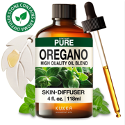 Kukka Oregano Essential Oil with Aromatherapy Stone - 100% Pure Herbaceous Scent for Diffuser, Skincare, DIY & Blends - 4 Fl Oz