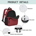 thumbnail image 4 of Red and Black Checkered Pattern Backpack for School, Cute School Bag with Adjustable Shoulder Straps and Padded Back, 15"x11.42"x5.5", 4 of 5