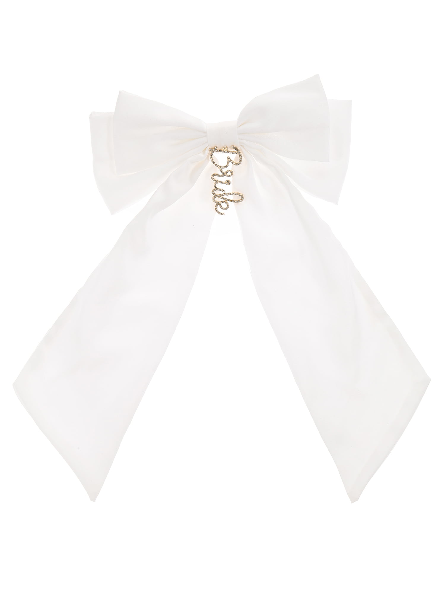 Bow hair clip with bride charm, White, 1 piece by Trimmings
