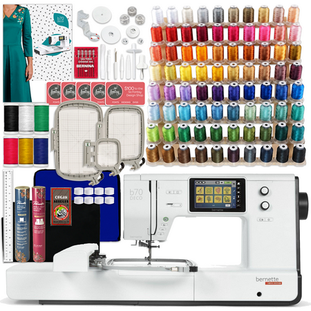 Bernette B70 10" x 6" Embroidery Machine Deluxe Bundle by The Fashion Class