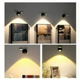 thumbnail image 4 of Artwork Lighting Lamp, Motion Sensor Artwork Light, LED Wall Light Night Light 3-Color Dimmable, Rechargeable, 360° Rotatable, Remote Control Included (Black, 1pc), 4 of 8