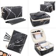 thumbnail image 4 of 3 Pack Makeup Organizer Bags and Travel Cases with 5 Pcs Make up Brushes & Adjustable Dividers,Portable Cosmetic Bag Set for Women,Water-Resistant,Black, 4 of 7