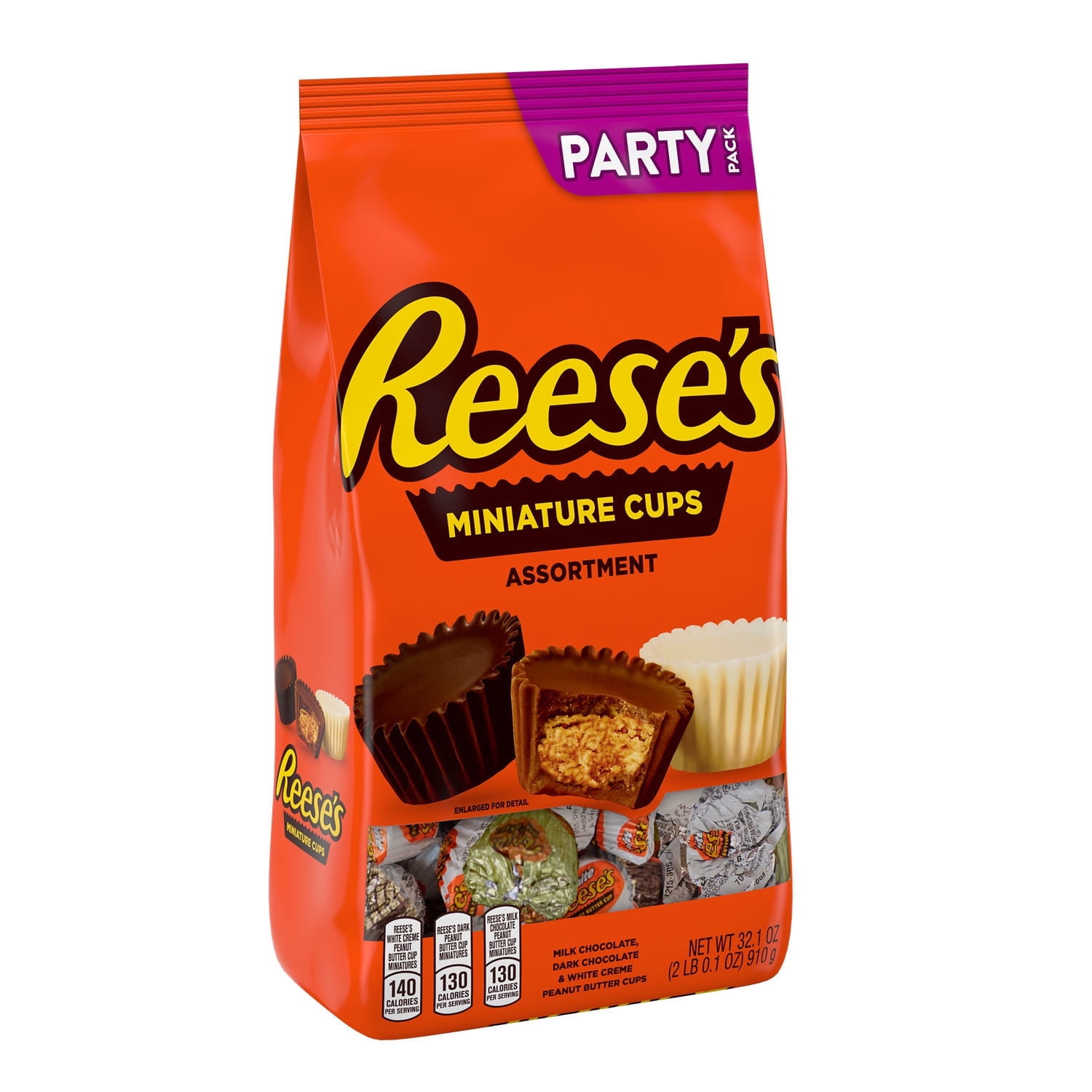 Reese's Miniatures Assorted Flavored Peanut Butter Cups Candy, Party Pack 32.1 oz