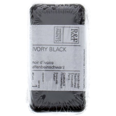 UPC: 0836943000117 | R&F Handmade Paints Encaustic Paint Cake  40ml  Ivory Black