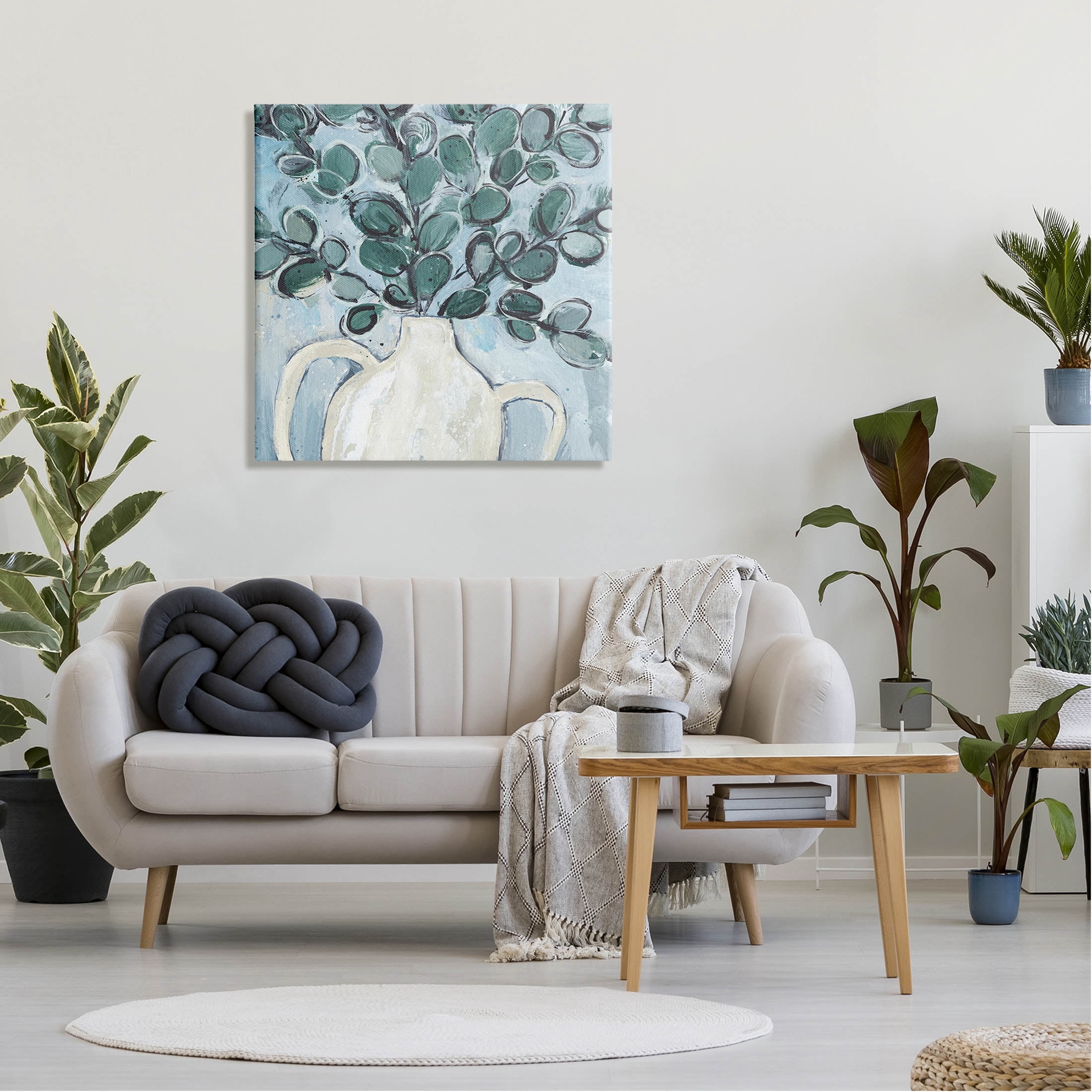 Stupell Industries Contemporary Eucalyptus Herb Plant Vase Painting Gallery Wrapped Canvas Print Wall Art, Design by Annie Warren