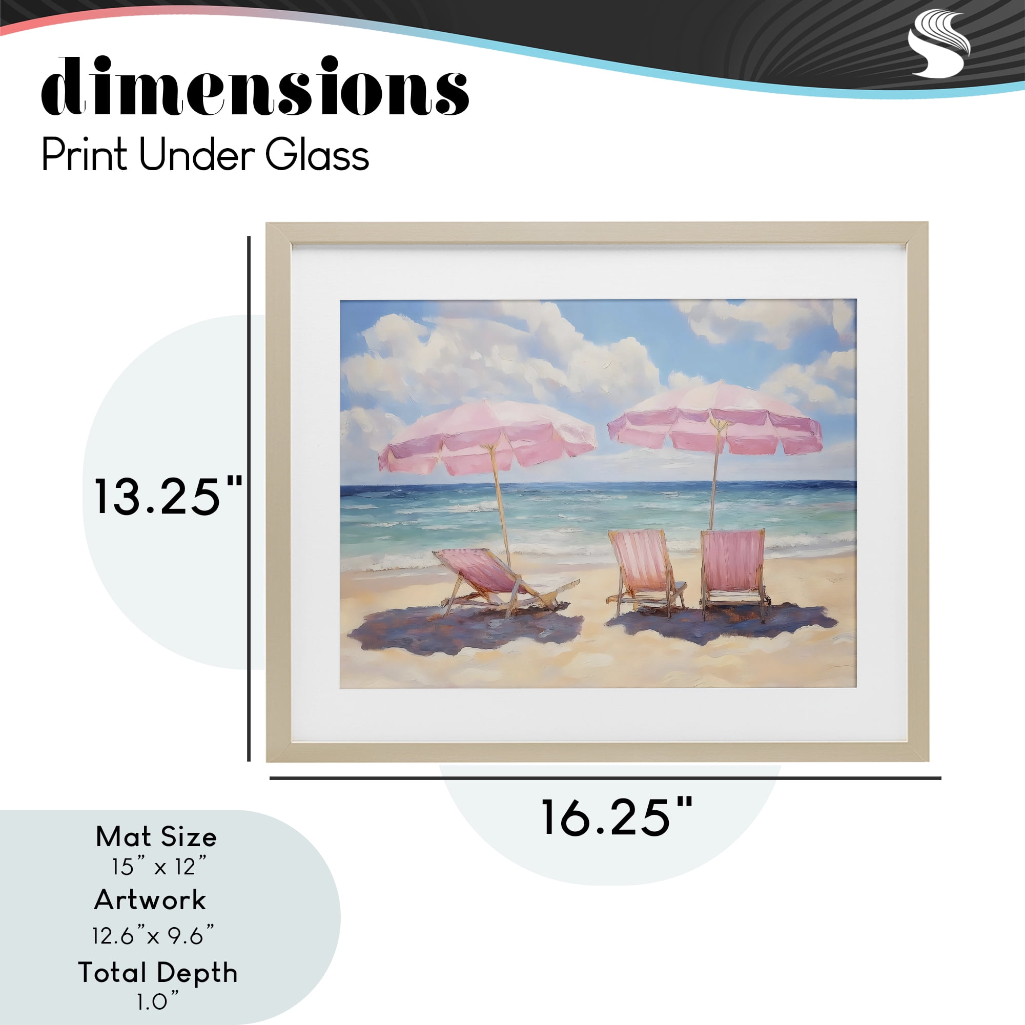 Stupell Industries Pink Summer Chairs by the Sea Birch Framed Print Under Glass, design by LSR Design Studio