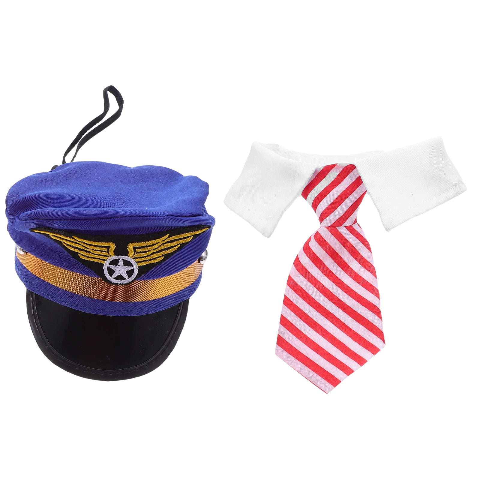POPETPOP Pet Pilot Costume Hat Polyester Embroidered Design Party Accessory Set