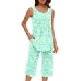 thumbnail image 5 of RMGVDSD 2 Pack Womens Pajamas Set Women Soft Sleepwear Sleeveless Tank Top And Capri Pants With Pocket Loungewear Sets Pajamas Set Jammies Fashion Clothes, 5 of 7