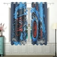 thumbnail image 2 of Monster Truck Curtains Black Out 63 Inch Length Curtains for Sliding Glass Doors Bedroom Living Room 2 Panels Set, 2 of 5