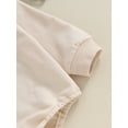 thumbnail image 6 of Bagilaanoe Newborn Baby Girl Boy Oversized Romper Sweatshirt Long Sleeve Bodysuits Letter Embroidery Pullover 3M 6M 12M 18M Infant Casual Tee Tops, 6 of 9