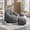 Grey, variant on Giant Bean Bag Chair with Footrest, Compressed Foam Lounger for Adults, Microfiber Sofa Seat, Grey