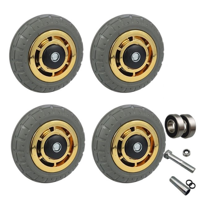 Roues Pivotantes à Charge Élevée Roue de Brouette Remplacement Caoutchouc Rotatif pour Chariots pour Voitures de Cargaison Usage Industriel 4 Pouces, Matériau Supérieur