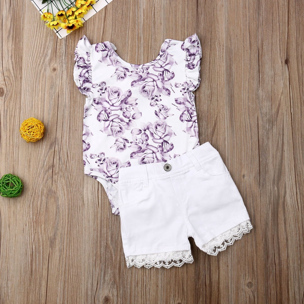 baby girl white denim shorts