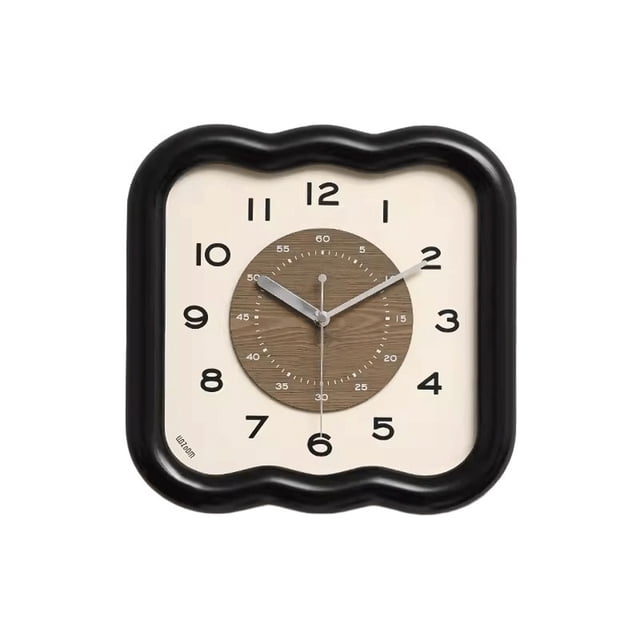 Simple Living Room Clock, Retro Home Clock, Wall Mounted Black Clock, Suitable for Living Room, Study, Bedroom, Office