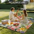 thumbnail image 4 of Spring Colorful Floral Outdoor Rug for Patio/Deck/Porch, Non-Slip Large Area Rug 4 x 6 Ft, Yellow Purple Pastoral Flowers Indoor Outdoor Rugs Washable Area Rugs, Reversible Camping Rug Carpet Runner, 4 of 8