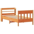 Solid wood bed without mattress wax brown 100x200 pinewood