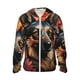 thumbnail image 1 of Fotbe Colorful Flower German Shepherd Chaqueta con Protección Solar UPF 50+ para Hombre y Mujer, Camisa con Capucha y Bolsillos-XX-Large, 1 of 7