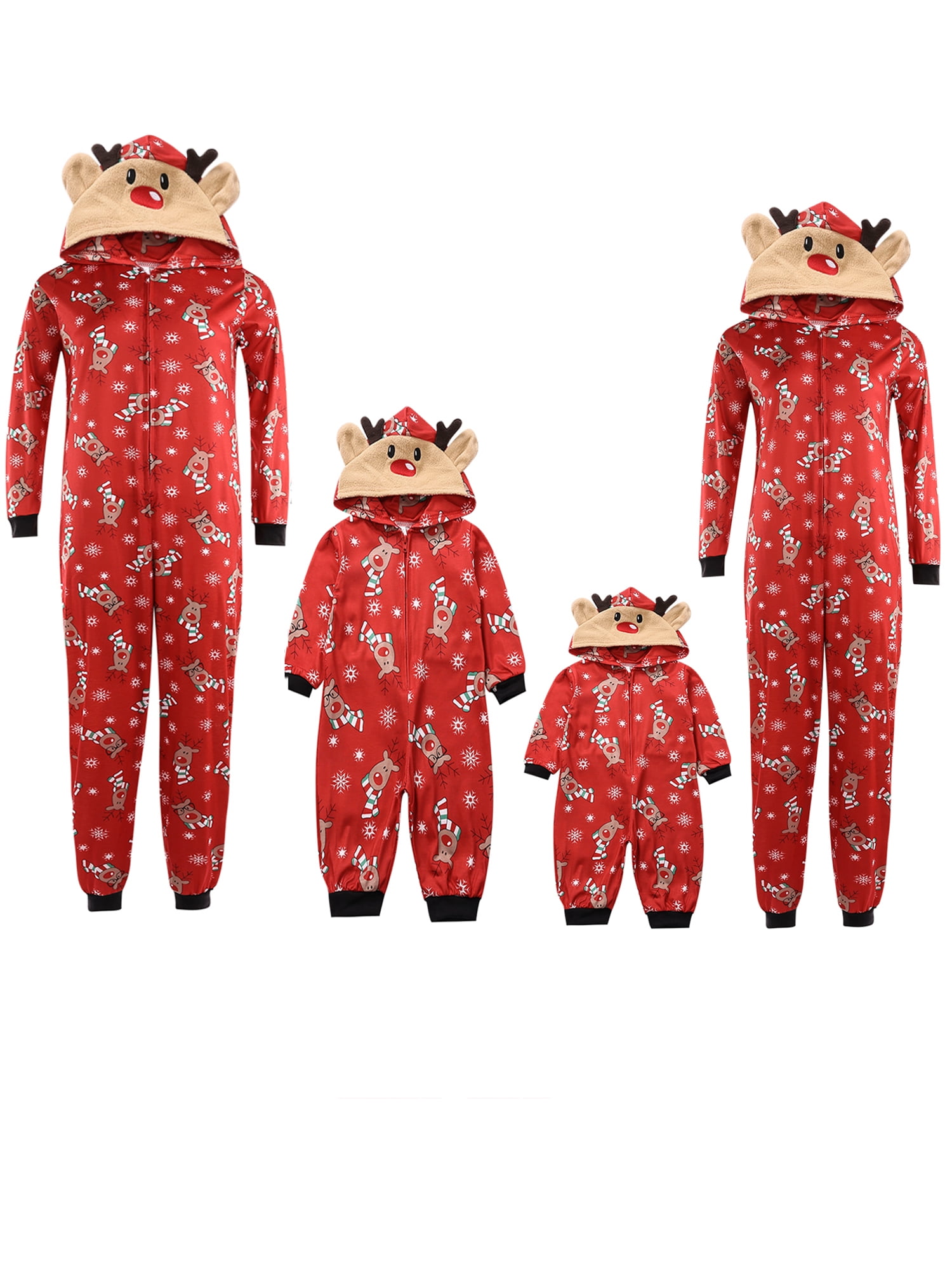 Matching Family Christmas Pajamas Set Hoodie Pajamas Reindeer Jumpsuit