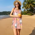 thumbnail image 3 of Easygdp Rabbit So Cute para Vestido Transpirable de Mujer, Vestido Suelto de Manga Corta con Pliegues y Bolsillos para el Verano, 3 of 7