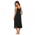 thumbnail image 6 of Baywell Tank Nightgown for Women Knee Length Dress Sleepwear Soft Nightgown Loose Tank Sleepdress Sleeveless Sleepshirt, Black, M, 6 of 9