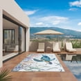 thumbnail image 3 of Teal Sea Turtle Coastal Outdoor Rug for Patio/Deck/Porch, Non-Slip Large Area Rug 3 x 5 Ft, Summer Beach Ocean Coral Indoor Outdoor Rugs Washable Area Rugs, Reversible Camping Rug Carpet Runner, 3 of 8