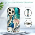 thumbnail image 4 of CASEFIV for iPhone 14 Pro Case,Marble Stylish Heavy Duty Shockproof Full Body Protection Phone Covers for Women Girls,Blue/Drift Sand, 4 of 8