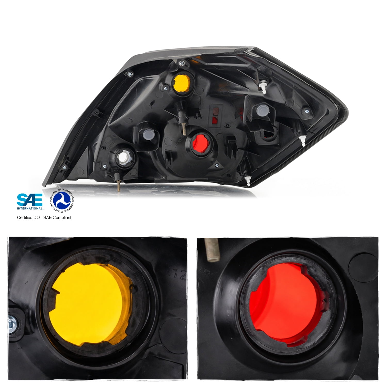 AKKON - Fits 2007-2012 Altima 4-Door Sedan Chrome Tail Brake Lights Driver + Passenger Side Replacement Pair