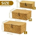thumbnail image 2 of 3 Pcs Wicker Storage Basket with Lid Handmade Hay Woven Basket with Lid Multifunctional Stackable Easy to Clean Hay Storage Basket for Toys Cosmetics Bathroom, 2 of 10