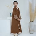 thumbnail image 6 of KAUOD Kids Abaya Muslim Dress Boys Girls Open Front Eid Prayer Thobe Plain Long Sleeve Soft 𝐈slamic Traditional Clothes, 6 of 8