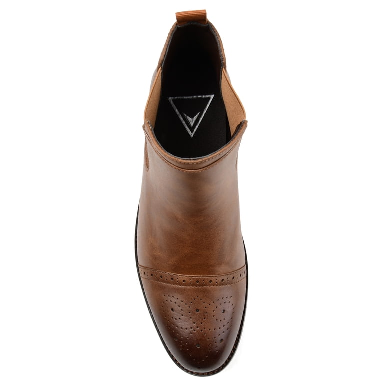 Vance Garrett Mens Chelsea Boots Brown Brogue Cap Toe Ankle Boots 9.5 WD-GARRETT Vance Mens Medium and Wide Width Garrett Cap Toe Chelsea  main image 3
