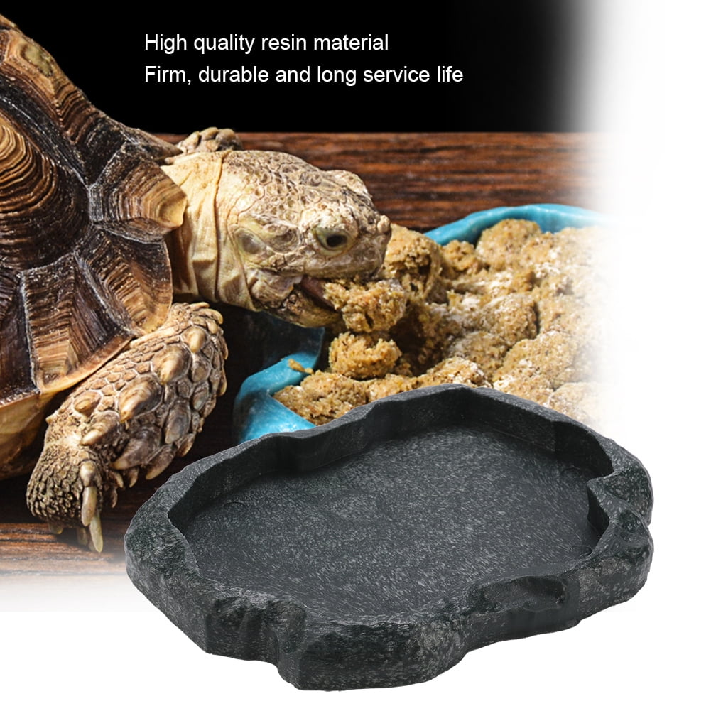 Fyydes Reptile Bowl, Resin Reptile Bowl,Resin Durable Reptile Rock Food