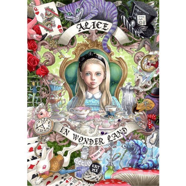 Hilo de bordar Full Eco-cotton 11CT Estampado Alicia en el País de las Maravillas Punto de Cruz Hugtrwg Para estrenar