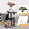thumbnail image 3 of BestPet 36" Tall Multi-Level Cat Tree Tower Condo, Light Gray - Perfect for Active Cats, 3 of 7