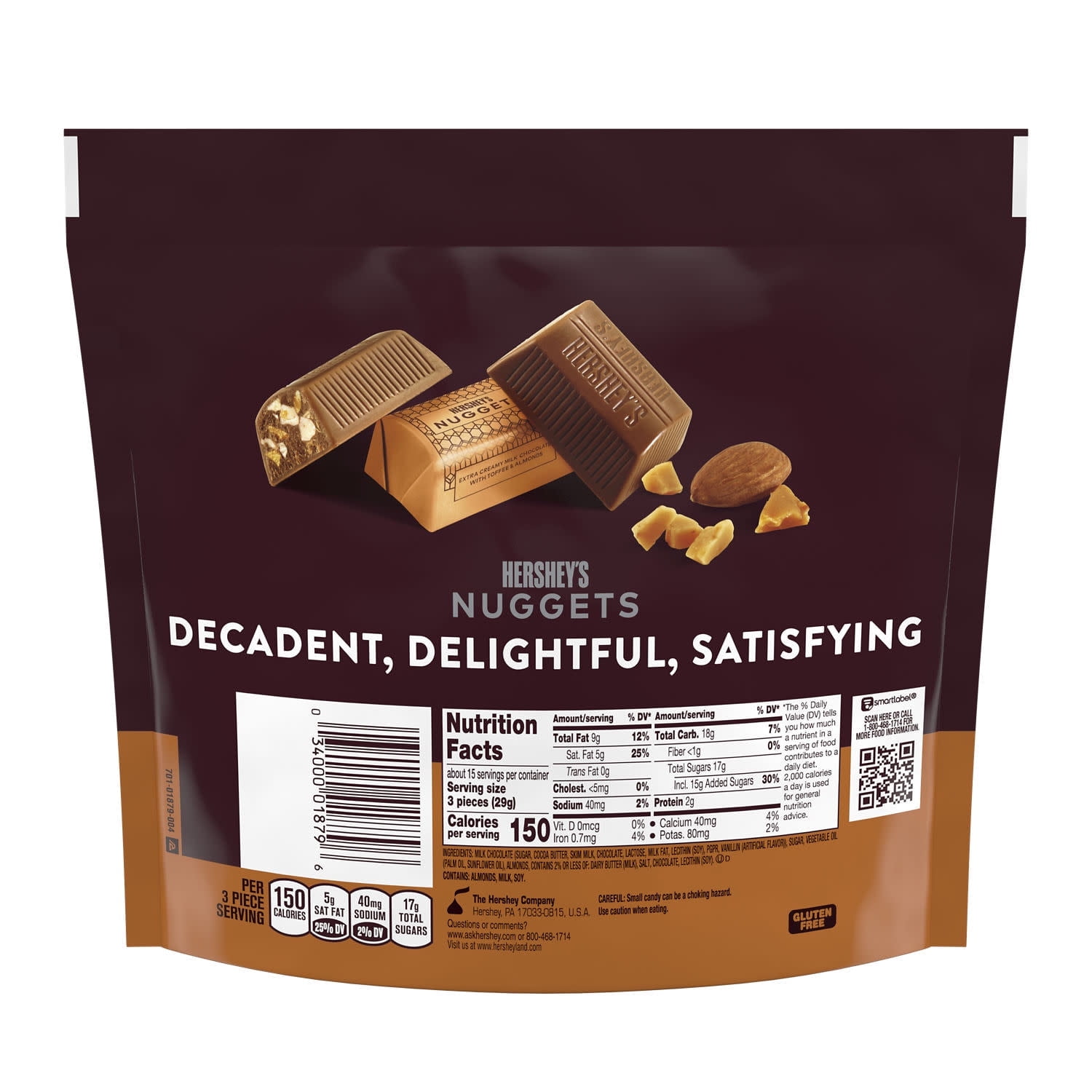Hershey's Nuggets Milk Chocolate, Toffee and Almonds Candy, Family Pack 15.5 oz