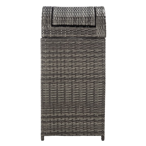 SAFAVIEH Serapis Contemporary Modern Outdoor Patio Trash Bin, Grey Brown