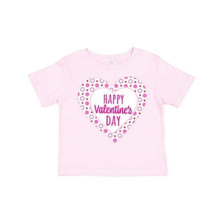 

Inktastic Happy Valentine s Day Pink Hearts and Dots Gift Toddler Boy or Toddler Girl T-Shirt