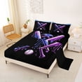 thumbnail image 2 of Erosebridal Purple Dripping Black Background Crossed Baseball Bats & Helmet Graphic Full Size Sheets 4-Piece, Sport Graphic Bed Sheets for Girls Kids,Breathable Home Decor, 2 of 5