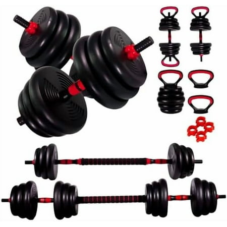 Adjustable Dumbbells Set - 20lbs/30lbs/70lbs/90lbs Multi-Functional Fitness Set, Kettlebell & Barbell Patterns, Beginner Dumbbell Fitness