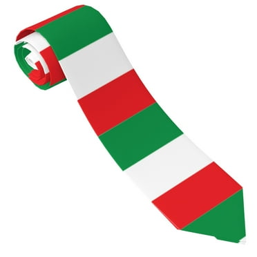 Men'S Tie Italian Flag Print Polyester Necktie - One Size