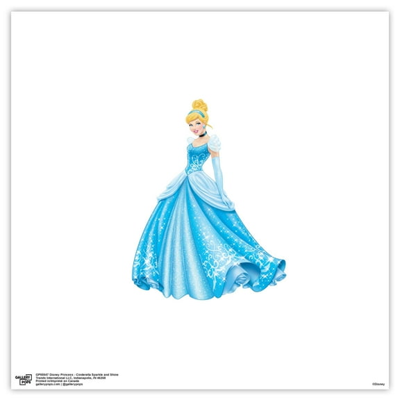 Gallery Pops Disney Princess - Cinderalla Sparkle and Shine Wall Art, Unframed Version, 12" x 12"