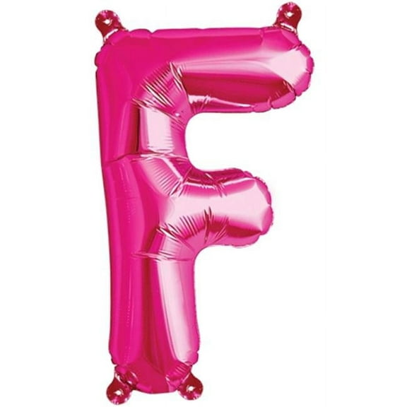 16 inch Letter F - Northstar - Magenta (Air-Fill Only) Foil Mylar Balloon - Party Supplies Decorations