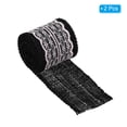 thumbnail image 3 of Unique Bargains 2.4' Wide 2.2 Yards Burlap Ribbon White Lace Roll Wrapping Fabric Crafts Roll Black 2 Pack, 3 of 6